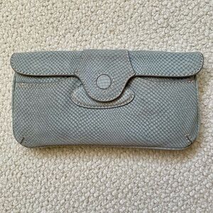 🩶 Talbots | Grey Suede | Snakeskin Envelope Clutch